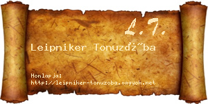 Leipniker Tonuzóba névjegykártya